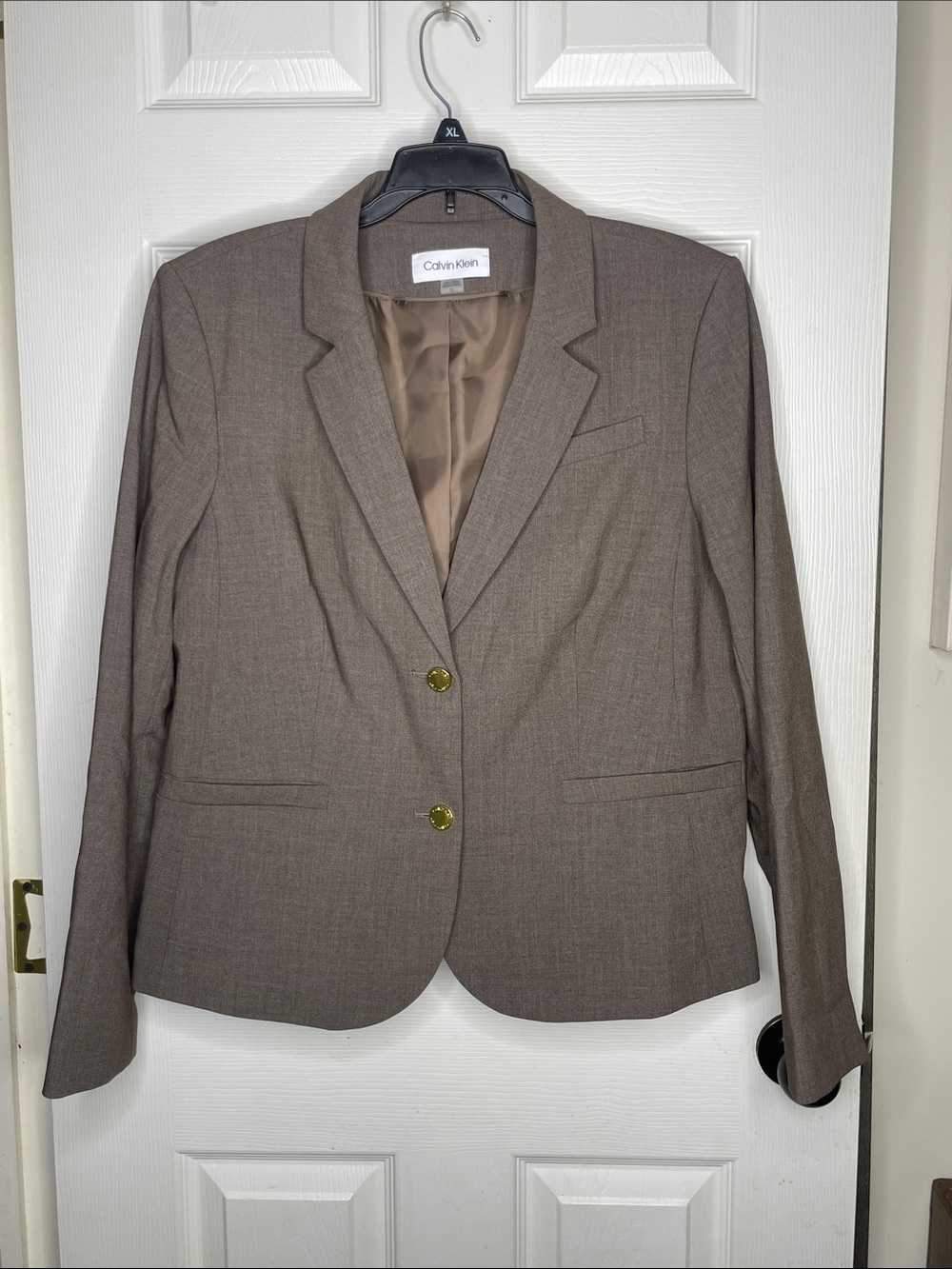 Calvin Klein Brown Single-Breasted Tailored Blazer. Size 16